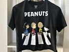 Peanuts Snoopy T-Shirt - Beatles Abbey Road   - Size M Crop Top Rock Half Shirt