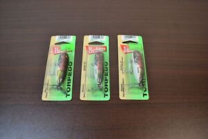 New Old Stock Heddon Lures Lot of 3: Natl Perch Torpedo - 009