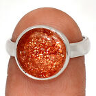 Natural Sunstone - Madagascar 925 Sterling Silver Ring Jewelry s.7 CR37545