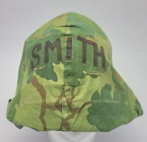 Vietnam Era 1974 Mitchell Pattern Camouflage Helmet Cover - Reversible, Graffiti