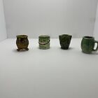 Lot 4 Vintage Ceramic Shot Glass, Toothpick Holder, Bud Vase