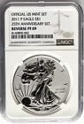 2011 P REVERSE PROOF SILVER EAGLE 25TH ANNIVERSARY NGC PF69 CLASSIC BROWN LABEL