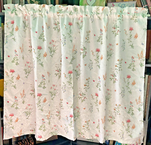 New ListingCURTAINS Kitchen Wildflower white colorful floral butterflies cottage shimmery