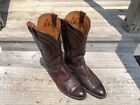 1960s Lucchese Vintage San Antonio Western Cowboy Boots Brown Leather Size 11