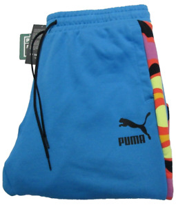 Puma 537049 49 Men's Lava Flow Blue French Terry T7 Track Pants Size XL