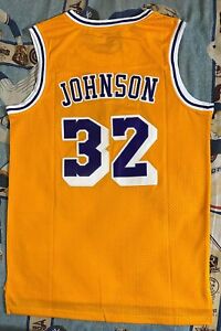 Magic Johnson Los Angeles Lakers Yellow Hardwood Classic