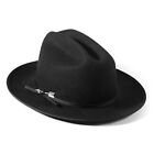 Open Road Hat Fedora Hat Pure Wool Felt Hat Vintage 7 1/8-7 1/4 Open-black