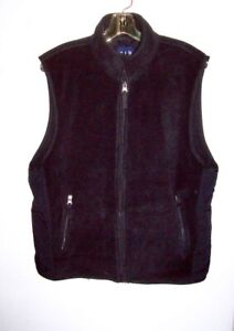 GAP  Men's M Fleece Vest Zip Up Black, with Back Pocket VGC