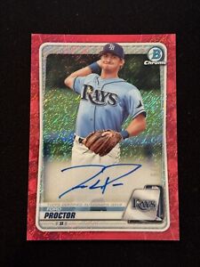 New Listing2020 Bowman Chrome Ford Proctor Chrome Prospect Auto Red Shimmer #4/5 CPA-FP