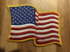 American Flag Waving Iron-on Embroidered Patch 3 By 2 1/2