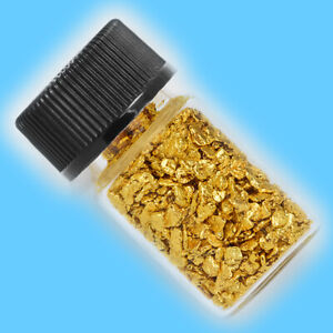 1 Gram Alaska Natural Gold Nuggets in Bottle. +-0.01g. --- (#134-B14)