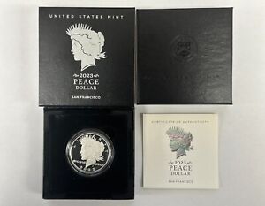2023-S $1 PEACE SILVER DOLLAR *PROOF* OGP WITH COA RAW