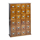 LESLIE DAME Library Card Catalog Cabinet Large Apothecary Cabinet, 24 Drawers