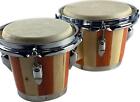 BONGOS 7 And 8 Inch SET NATURAL LIGHT WOOD DUAL DRUMS WORLD LATIN Percussion