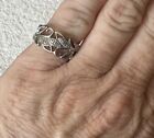 Sterling Silver - RJ GRAZIANO AVON Diamond Leaf Filigree Ring Size 6 Vintage