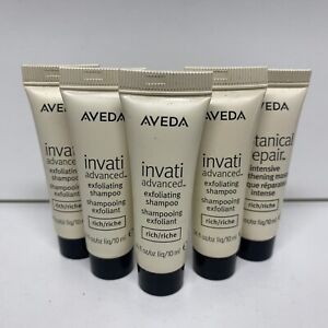 5x Aveda Invati Advanced Exfoliating Shampoo RICH  .34 oz /10 mL  Ea TRAVEL Mini