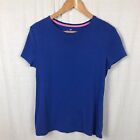 Talbots Women's Short Sleeve Tee Shirt 100% Pima Cotton Solid Blue Size Medium