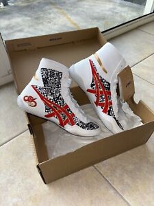 ASICS TWR900 EX-EO Wrestling Shoes Red/White/Gold Size 7