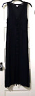 Lagaci GOTHIC Steampunk SHEER Hook & Eye Long Dress Medium Black Sleeveless EUC