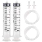 2pcs 100ml Large Plastic Syringe with 2pcs 47in Handy Plastic Tubing and Luer Co