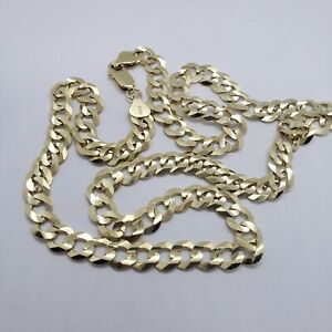 10K Yellow Gold Solid Cuban Link Chain Curb Necklace Bracelet 1.8mm-10mm 7