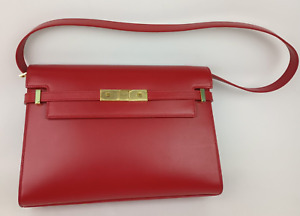 Saint Laurent Rouge Eros Red Manhattan Leather Shoulder Bag $3400+