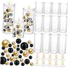 12 Set Glass Cylinder Vase Wedding Centerpieces Bulk with 260 Multiple Size