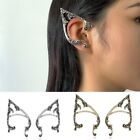 Gothic Elf Ear Cuffs with Piercing Punk Earring Studs Earrings Cosplay Ear Wraps