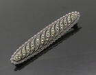925 Sterling Silver - Vintage Shiny Marcasite Swirl Cutout Brooch Pin - BP7099