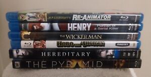 Henry x Re-Animator x Hereditary x Wicker man Horror Blu ray lot please read