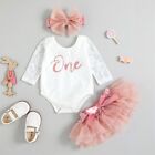 Kids Baby Girl Dress 1st First Birthday One Year Clothing Set Tutu Cake Outfits