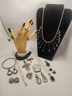 Vintage Lot Sterling Silver Native American Gemstone Mixed Jewelry 174g  20+ Pcs