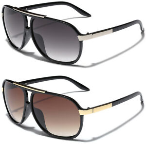 Retro 80s Fashion Pilot Sunglasses Black White Brown Men Women Vintage Glasses