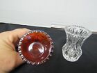 Lot of two, 1 Fenton Marigold and 1 Unmarked Clear Glass Toothpick Holder
