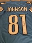 CALVIN JOHNSON Signed DETROIT LIONS BLUE CUSTOM NFL JERSEY COA Auto Megatron!