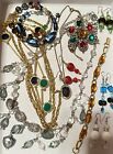 Vintage Costume Jewelry Lot Necklaces, Bracelets Earrings Pin Brooch