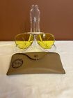 Vintage Ray Ban Bausch & Lomb Yellow Lens Aviator Shooting Glasses w/Case 10K GF