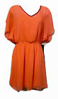 express dress- Vestido corto color naranja para mujer, estilo casual.