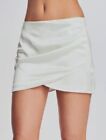 Ten By Babaton Soft Ivory Zipper Faux Wrap Mini Skirt Sz 2 Side Rushing Rtl $149
