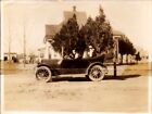 1916 Old Yellow House with Car in Front Vintage Photo Seymour Texas