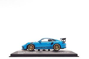 Minichamps 1:43 Porsche 911 GT3 RS (991.2) in Miami Blue / Gold Wheels