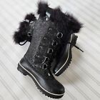 NEW Women Sorel Tofino Black Glitter Waterproof Heavy Snow  Winter Boots Size 6