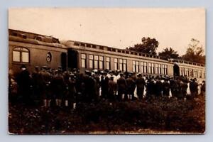 RPPC JEFFERSON BARRACKS MISSOURI TRAIN DEPOT REAL PHOTO POSTCARD 1909