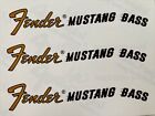 Fender Mustang Bass Modern Gold Headstock Decal (3 pcs.)