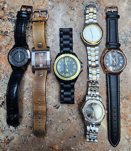 6 Men's Watches. Geneva, Rousseau, Yazole, Guess, etc. GUC  Working Lot(205)