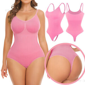 Womens Plus Size Bodysuit Shapewear Slimming Tummy Control Sexy Pink Body Shaper