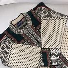 Skjaeveland 100% Wool Cardigan with Metal Clasps Long Sleeve Measures As Large