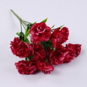 Carnations Artificial Silk Flowers Wedding Bouquet Crafts Decor Fake Faux Flower