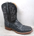 Tony Lama Mens Moore Gray Exotic Full Quill Ostrich Cowboy Western Boots sz 13 D