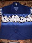 Kennington Shirt Mens XXL 2XL Short Sleeve Button Up Blue Hawaiian floral